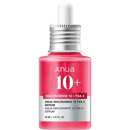 ANUA Niacinamide 10% + TXA 4% Serum 30 ml – flacon cu pipetă, pe fundal alb