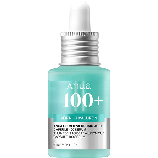 ANUA PDRN Hyaluronic Acid Capsule 100 Serum 30 ml – flacon cu pipetă, fundal alb