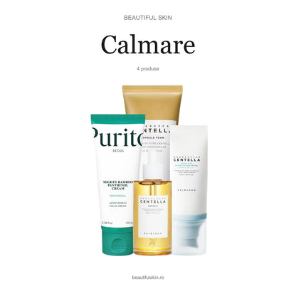Rutina K-Beauty Calmare Beautiful Skin — spumă și ser Centella SKIN1004, cremă PURITO Mighty Bamboo și SPF Hyalu-Cica SKIN1004