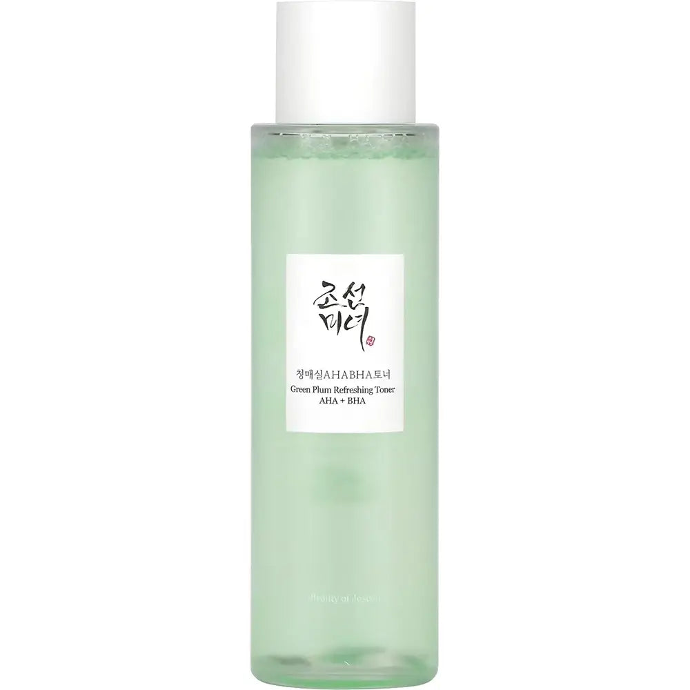 Beauty of Joseon Green Plum Refreshing Toner AHA + BHA 150 ml – flacon verde pe fundal alb
