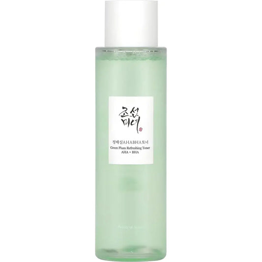 Beauty of Joseon Green Plum Refreshing Toner AHA + BHA 150 ml – flacon verde pe fundal alb