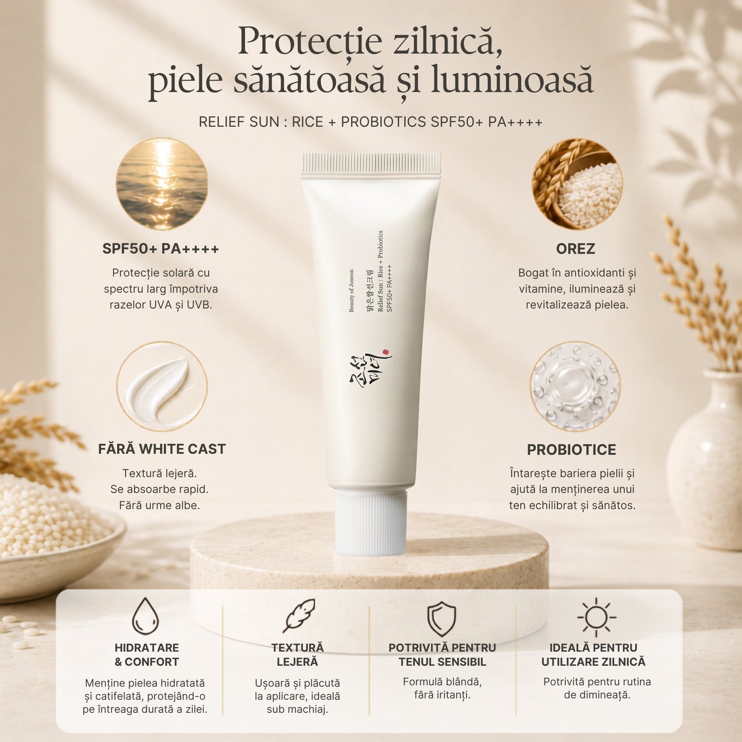 Beauty of Joseon Relief Sun: Rice + Probiotics SPF50+