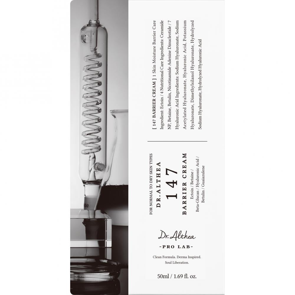 Ambalajul Dr. Althea 147 Barrier Cream 50 ml, formula nouă cu ectoin, betaină și beta-glucan