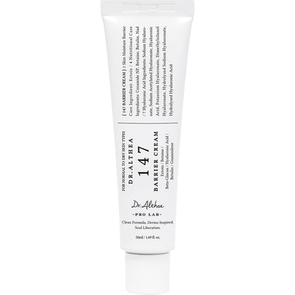Dr. Althea 147 Barrier Cream 50 ml – formula nouă cu ectoin, betaină și beta-glucan, tub pe fundal alb