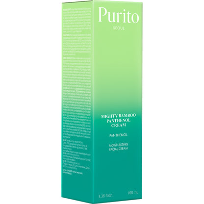 Cutia PURITO Mighty Bamboo Panthenol Cream 100 ml, cu lista de ingrediente și instrucțiunile de utilizare